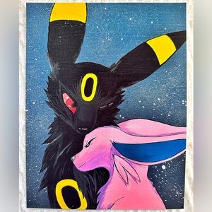 Pokémon Umbreon and Espeon print of original painting